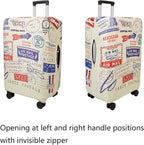 WUJIAONIAO Travel Luggage Cover Baggage Suitcase Cover Protector Skins 18-32 Inch (Stamp pattern A13, L (for 25-28 inch luggage))