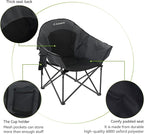 Oversized Camping Chairs, Camp Chairs, Camping Chairs for Heavy People, Padded Outdoor Folding Moon Chairs with Extra Wide Seats, Lawn Chairs Folding Supports up to 350lbs