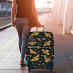 Travel Luggage Cover Suitcase Protector, Honey Bees Golden Luxury Thicker Washable Elastic Stretch Anti-scratch Luggage Sleeve with Concealed Zipper for Wheeled Suitcase Fits 29-32 Inch Luggage