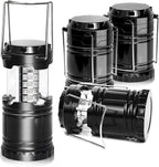 [4-Pack] LED Camping Lantern, Suitable Survival Kits for Hurricane, Emergency Light for Storm, Outages, Outdoor Portable Lanterns, Black, Collapsible Design and 30 LED Lights, APL1424