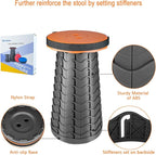 Boreeman Upgraded Folding Stool Lightweight Yet More Sturdy with Load Capacity 400lbs Portable Collapsible Stool for Camping Fishing Hiking BBQ (Orange)