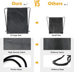 BeeGreen Black Drawstring Backpack Bags Bulk 10 Pack Cinch Sackpack X-Large 22.4" L x 17.5" W Sports Gym String Bags Machine Washable Heavy Duty for Men Women