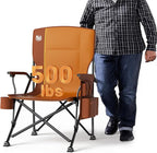 TIMBER RIDGE Oversized Folding Camping Chair High Back Heavy Duty for Adults Support up to 500lbs with Cup Holder, Side Pocket Cooler Bag