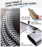 Temdan for Travel Essentials,3 in 2 USB C Cable for Apple Watch Charger/iPhone 17 Charger/Lightning,Multi Charging Cable Cord,Vacation Camping Essentials,Portable Designed for iWatch &iPhone 16-12-4FT