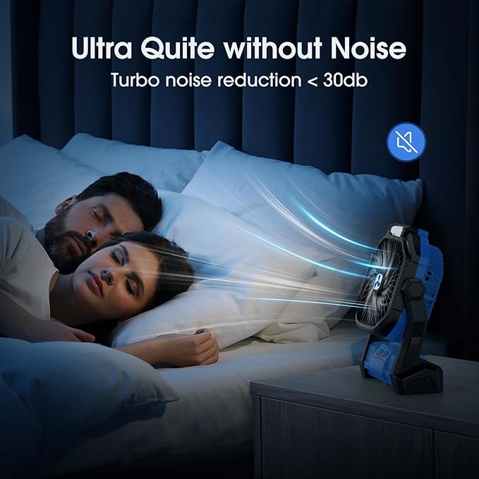 Portable Fan Rechargeable, Cordless Battery Powered Fan with LED Lantern 20000mAh, USB C Battery Operated for Travel Bedroom Home Camping Tent Office Beach Desk Picnic Barbecue Fishing Table