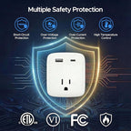 2 Pack Cruise Ship Approved Outlet Extender, Non Surge Protector Power Strip with 3 AC Outlets & 2 USB (1 USB-C), Multi Plug Adapter, Travel Cruise Essentials, ETL Listed.