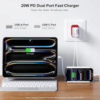 USB C Wall Charging Block, [3Pack] Multiport Fast Charge Power Brick Cube for iPhone, iPad, iPod, Samsung Galaxy, Motorola, Moto, PS5, Huawei, HTC, LG, Nokia, 20W PD Quick Charge USBC Box Wall Plug