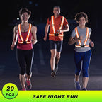Hercicy 20 Pcs Reflective Vest High Visibility Safety Vests, Adjustable Bright Neon Lightweight Strap Gear (Orange)