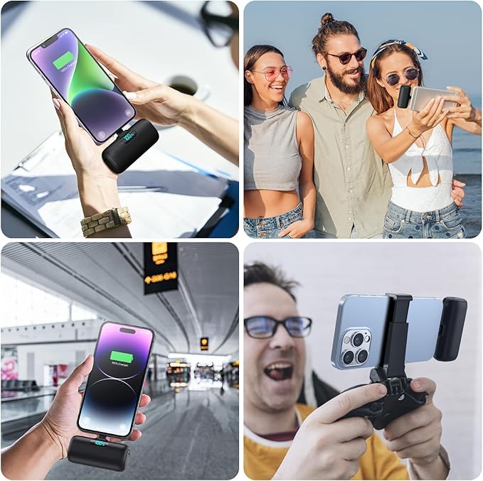 [2 Pack]Small Portable Charger for iPhone14/13,Upgraded 5000mAh PD Fast Charging Power Bank,Mini Portable Phone Charger Compatible with iPhone 14/14 Pro Max/13/13 Pro/12 Pro/11/XR/X/8/7-Black+Black