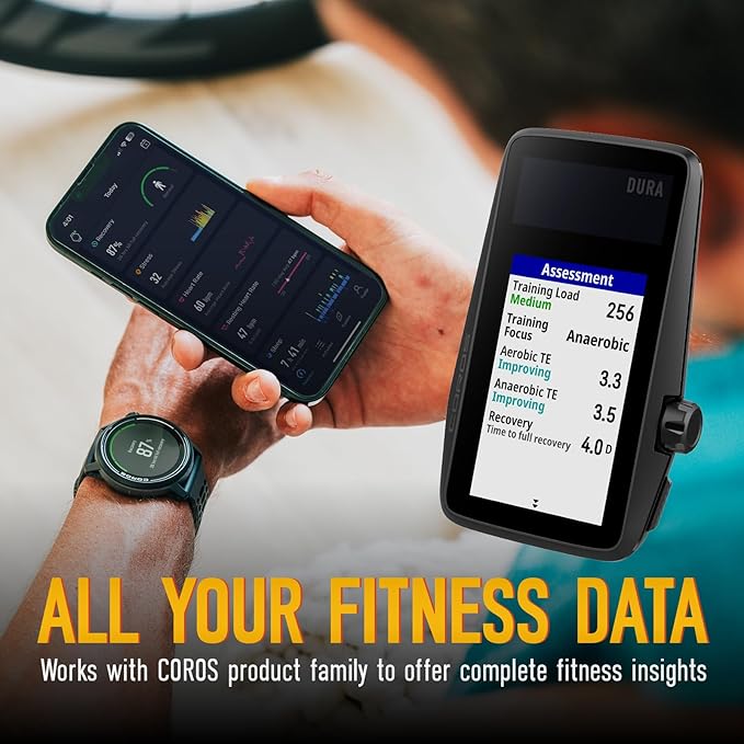 COROS DURA Solar GPS Bike Computer, 120-Hour GPS Battery Life, Solar Charging, 2.7" MIP Color Touchscreen, Fast Data Sync, Turn-by-Turn Navigation, Dual-Freq GPS, Strava, Ride with GPS, Komoot Routes