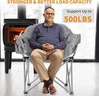 LILYPELLE Oversized Heated Camping Chair, Patio Lounge Chairs with 3 Heat Levels, Portable Folding Heated Chair Round Moon Saucer Folding Lawn Chair Outdoor Chair for Camping, Lounge Patio