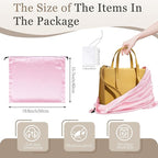 Vonty 3 Pack Silky Dust Bags for Shoes and Purses, Satin Drawstring Bag for HandBags Boots - Pink Shoe Bag Silk Dust Cover Bag Protector Travel Storage Pouch(19.6 x 15.7 In)