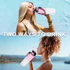 32oz Insulated Water Bottle with Straw Lid & Spout Lid & Paracord Handle, Stainless Steel Water Bottle Wide Mouth, Double Wall for Women Men Gym Fitness Outdoor