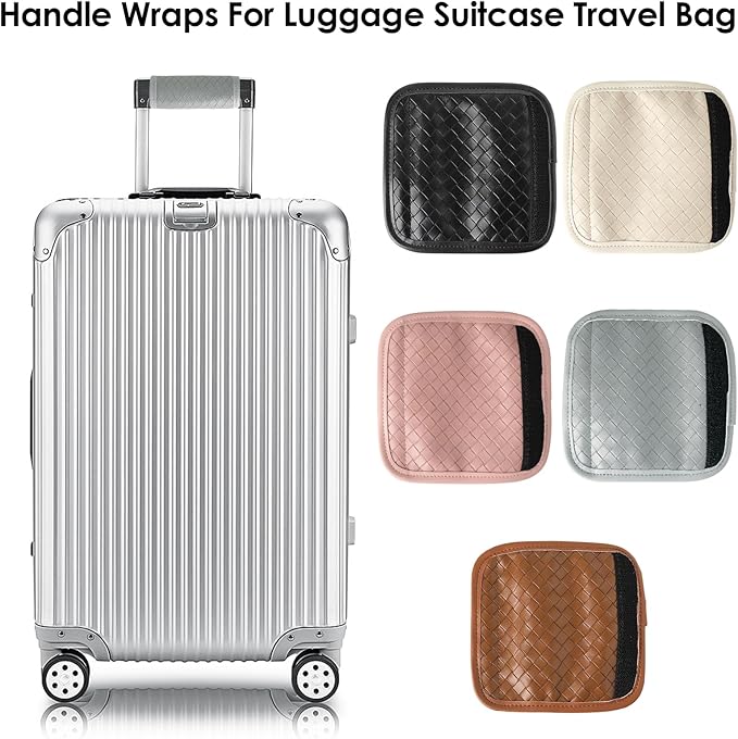 Luggage Handle Wraps -Suitcase Handle Wraps Travel Bag Handle Covers Suitcase Identifier Luggage Makers Covers(3Pcs-Grey)