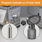 R.W.FLAME 3-Burner Tabletop Propane Gas Grill Stainless Steel Portable Outdoor Griddle,24,000 BTU Compact Flat Top Camping BBQ Grill,347 Sq. In. Cooking Area