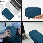 CAAORDKSO Electronics Organizer Travel Case, Water Resistant Cable Organizer Bag Cord Organizer Pouch for Cable, USB, Charger, Phone, Power Bank, Earphone, Electronics Accessories (Dark Green, Medium)