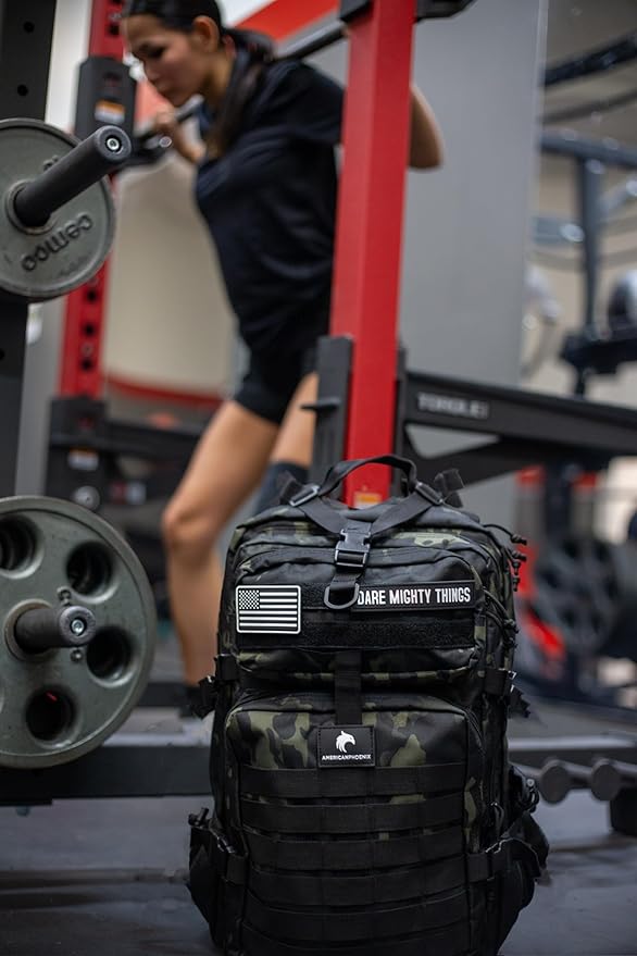 AMERICANPHOENIX 45L Elite Tactical Backpack | 3X Stronger Work & Military Backpack | Water Resistant and Heavy Duty | 3 Day MOLLE Bug Out Bag (Dark Forest)