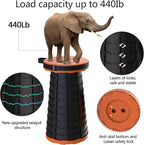 ALEVMOOM Telescoping Stool with Cushion,Portable Collapsible Stool,Camping Stools Retractable Folding Chair,More Sturdy Capacity 440Ib,for Garden Hiking Travel BBQ with Carry Bag&Carabiner