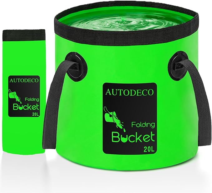 AUTODECO 20L Collapsible Bucket 5 Gallon Water Container Folding Water Bucket with Handle Portable Wash Basin