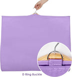 Univivi Dance Costume Bags Garment Bag 40 Inch Hanging Clothes for Dance Competitions, with 3 Medium Clear Zipper Pockets for Dance Costumes, Closet Storage (Purple)