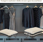 Hosuly 6 Pcs 17.3 x 12.6'' Compression Packing Cube Bag Extra Large Travel Expandable Space Saving Organizers XL for Luggage Storage(Beige)