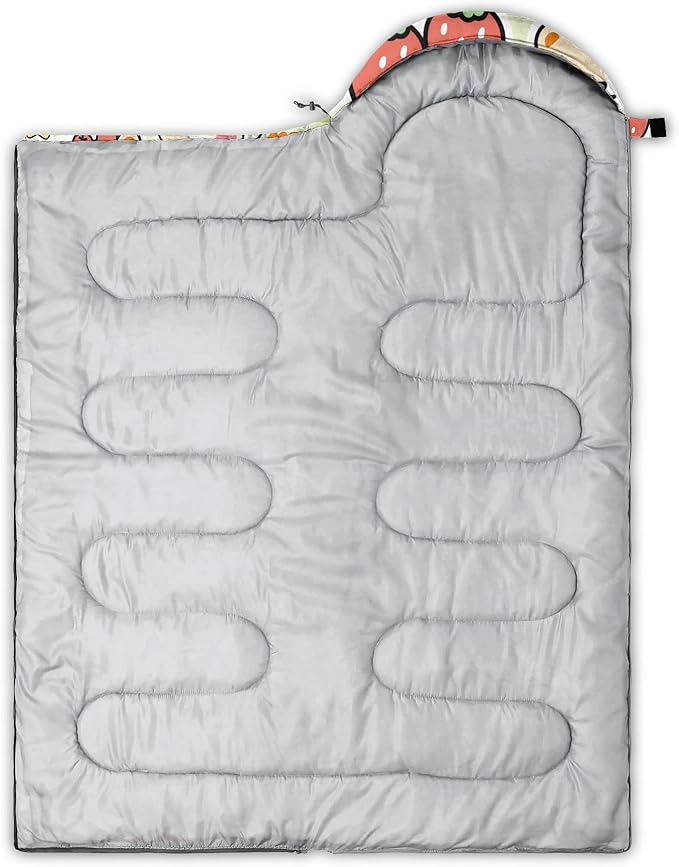 Kids Sleeping Bag for Boys Girls,Rocket Moon Print-Lightweight Warm Portable Outdoor Indoor-Waterproof Cold Weather Resistant Sleeping Bag for Camping Hiking