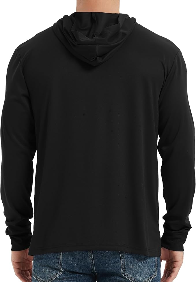 ProtectX High Visibility Sun Protection Lightweight Long Sleeve Hoodie, UPF 50+ Quick-Dry, SPF UV Shirt, Active Wear