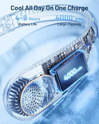 SWEETFULL Portable Neck Fan 360° Cooling Bladeless Personal Fan | No Hair Twisting - 4000mAh USB Rechargeable Wearable Fan for Travel, Birthday Gifts for Men, Women, Mom, and Dad