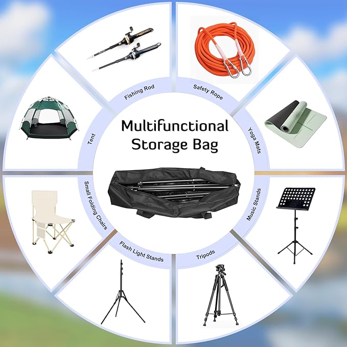 INFANZIA 35inch Sports Duffel Travel Bag, 28L Extra Large Duffel Luggage Bag with Upgrade Zipper, Water Resistant & Foldable Equipment Storage Bag for Fishing Tripod Tent Umbrella