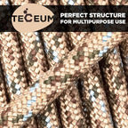 TECEUM 5/32" Paracord Rope 1000 – 1000ft / 200ft / 100ft / 50ft – Tactical Parachute Cord 4mm – 45+ Colors – Nylon String for Survival & Camping Gear – Stripe Cord for Survival – Utility Rope