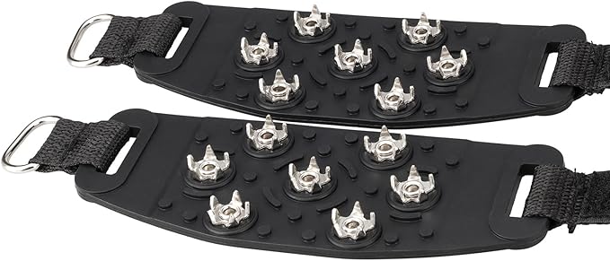 Crampon Traction Cleats Anti-Skid Traction Grips Crampons Spikes 7 Point Cleats for Footwear for Walking, Jogging, Hiking, Mountaineering Ice Snow Grips