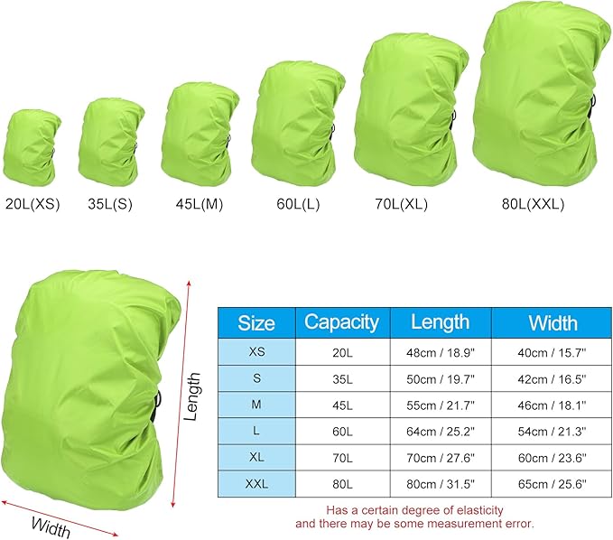 PATIKIL Waterproof Backpack Rain Cover Oxford Cloth Backpack Cover Anti-Slip Cross Buckle Straps for Hiking Camping