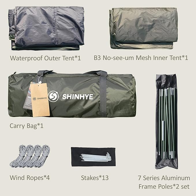 Backpacking Tent for Camping 2/3/4 Person Hiking Ultralight Tent for Waterproof Windproof Outdoor Tents Easy Setup Two Doors Double Layer Lightweight Instant Tents