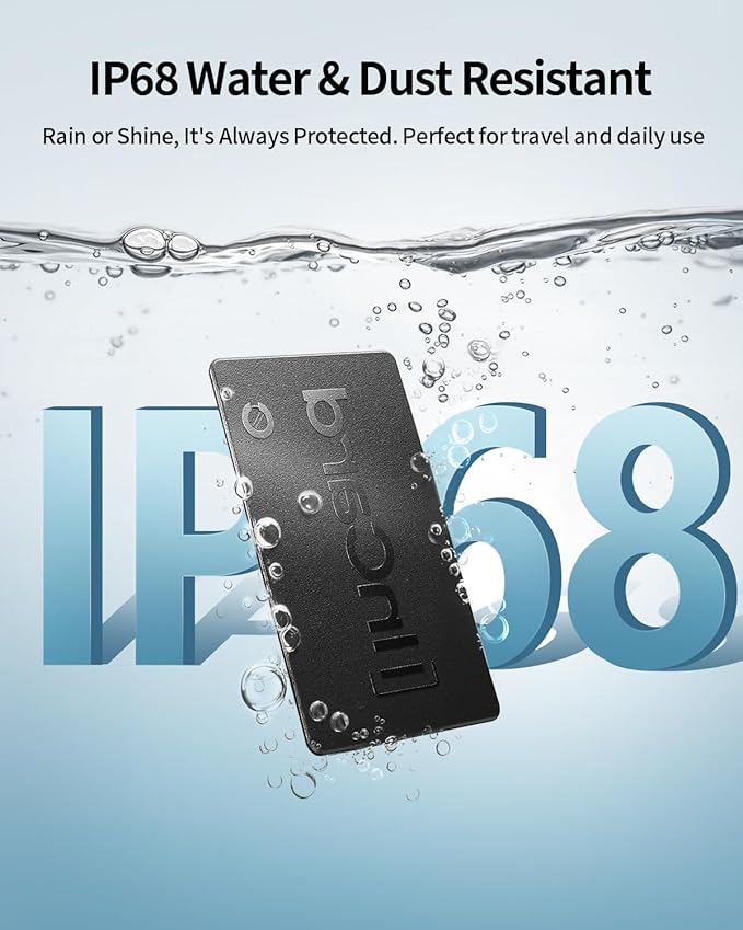 Wallet Tracker for iOS & Android, 5-Year Battery Life, IP68 Waterproof, Ultra-Slim Design, Works with Apple Find My and Google Find Hub, Smart Card Locator for Passport, Keys, Bags