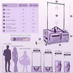 Fanwoli 28" Dance Bag with Garment Rack | Ultra-Light Collection| More Lightweight & Wear-Resistant| Ideal Competition Duffle Bag for Dancers Livestreamer Athletes