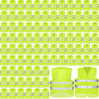 JaGely High Visibility Safety Vest Bulk Reflective Mesh Security Vest for Men Women Work Cycling Runner Neon