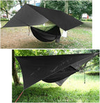 Oversized rain Tarpaulin,Camping Hammock with Mosquito Net Rain Fly Heavy Duty Tree Strap,Single Double Hammock Tent Waterproof Rainfly Set,Camping Backpacking Backyard Patio Hiking Travel Outdoor