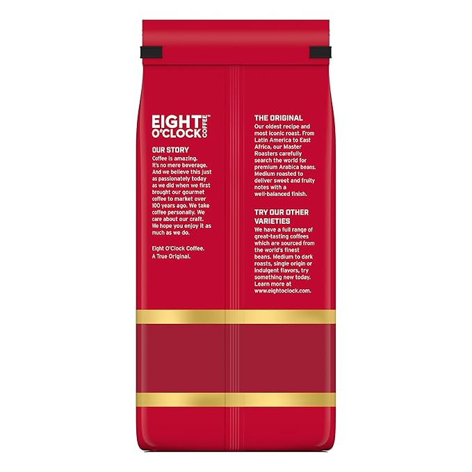 Eight O'Clock Coffee The Original Ground Coffee, Medium Roast, 32 Ounce (Pack of 1) - Sweet, Fruity, Well Balanced