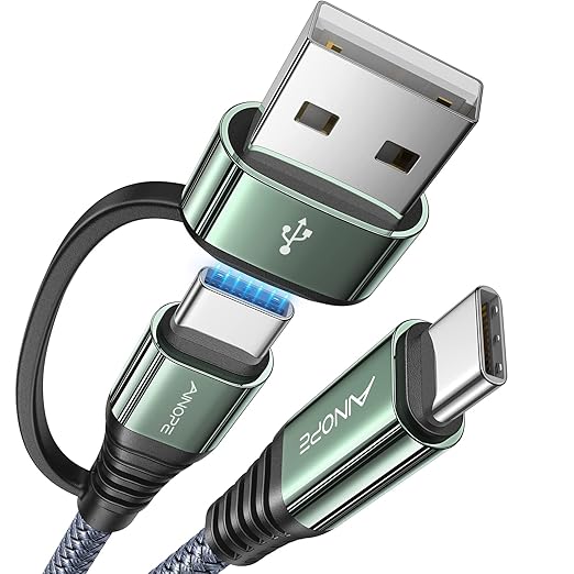 AINOPE 10FT USB C Cable Fast Charging with USB Adapter, Woven 60W USB to USB C Cable Type C Charger Fast Charging 10FT Long USB-C Cables for iPhone 17 Pro Max Air 16/15/14 Xbox X/S Wireless Controller