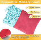 2 Pack Small Pillow, Memory Foam Mini Pillow 11 X 7 Inches for Travel, Sleeping, Nap and Neck, Knee, Lumbar Support, Tiny Cushion for Pet, Dogs (Red)