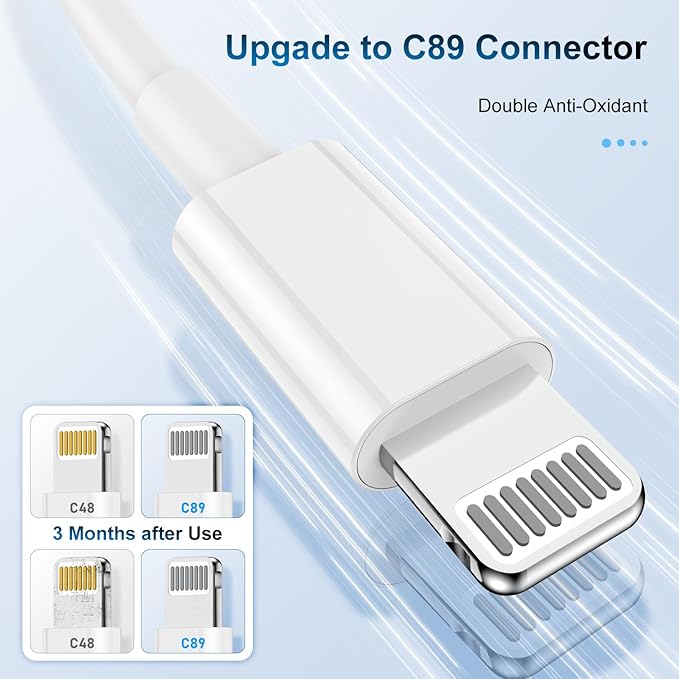 3 Pack Apple MFi Certified iPhone Charger Cable 6ft, Apple Lightning to USB Cable Cord 6 Foot, 2.4A Fast Charging,Apple Phone Long Chargers for iPhone 13/12/11/11 Pro/11 Max/X/XS/XR/XS Max/8/7/6/5S