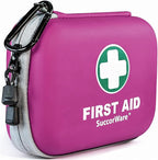 150 Pieces Mini First Aid Kit - Small Medical Kit with Hard Shell - Emergency First Aid Kit for Car, Travel, Home, Outdoor, Office, Camping, Hiking (Purple)