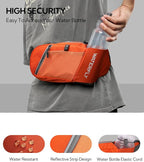 WATERFLY Fanny Pack Waist Bag: Hiking Water Bottle Holder with Strap Waist Pack for Women Men Hydration Hip Packs for Running Walking Traveling-Orange