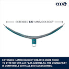 ENO DoubleNest Hammock - Lightweight, Portable, 1 to 2 Person Hammock - for Camping, Hiking, Backpacking, Travel, a Festival, or The Beach - Seafoam/Grey