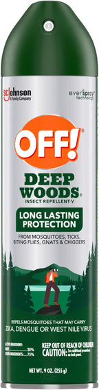 OFF! Deep Woods Insect Repellent Aerosol, Bug Spray with Long Lasting Protection from Mosquitoes and Ticks, 9 oz