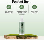 Natural Bug Repellent Spray for Body - DEET Free Bug Spray for Kids & Adults for Ticks Mosquitoes & Insects - Made with Citronella Rosemary & Lemongrass - Light Scent Vegan & Cruelty Free (4 Fl Oz)