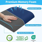 TranquilRelax Large Seat Cushion, Memory Foam Cushion for Long Sitting Hours on Office Chair, Home & Car, Non-Slip Chair Pad for Relieving Back & Sciatica & Hip & Coccyx Pain (Blue)