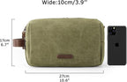 BAGSMART Toiletry Bag for Men, Canvas Travel Toiletry Organizer Dopp Kit Water-resistant Shaving Bag for Toiletries Accessories,Green-Large