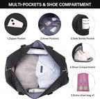 Duffle Bag for Travel, Weekender Bag with Shoe Compartment, Carry On Overnight Bag for Women with Toiletry Bag, Gym Bag with Wet Pocket, Hospital Bags for Labor and Delivery Beige