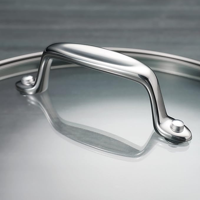 Tramontina Tri-Ply Clad Stainless Steel 14-Piece Cookware Set with Glass Lids, Pots and Pans Kitchen Set, Induction-Ready, Dishwasher-Safe, Made in Brazil